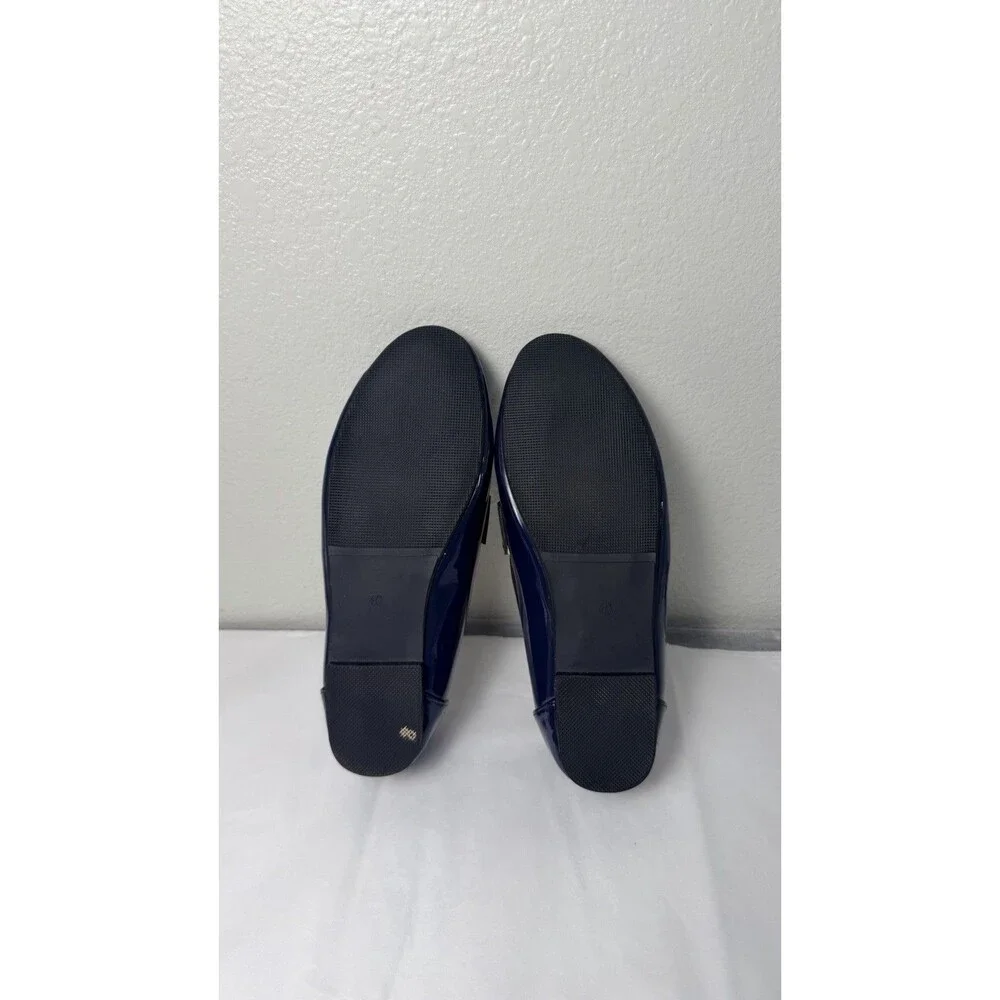 Women’s Colorblock Loafers Navy White Brown Patent Flats EU 40 New